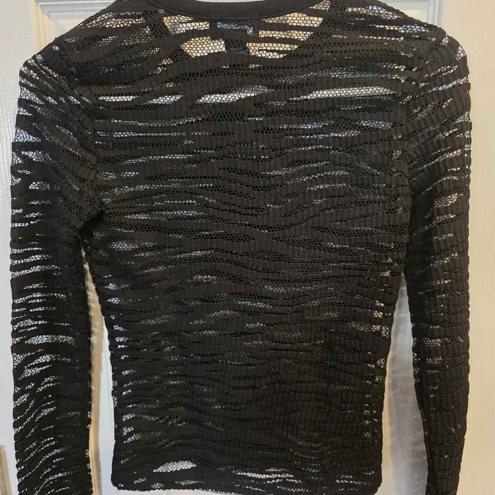 Just Polly Black Sheer Long Sleeve Top - Picture 4 of 6